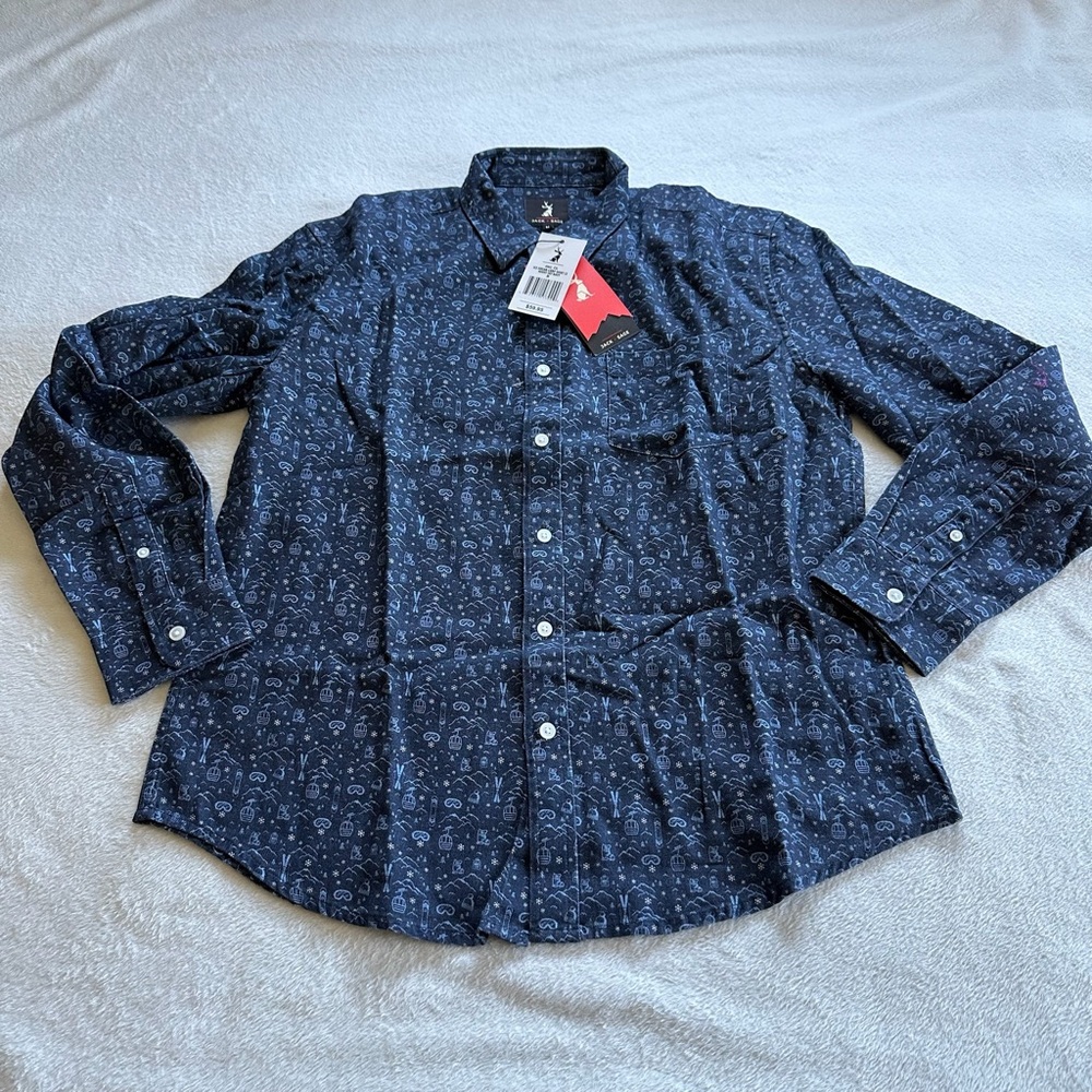 Stylish Dark Blue Casual Button Down Shirt